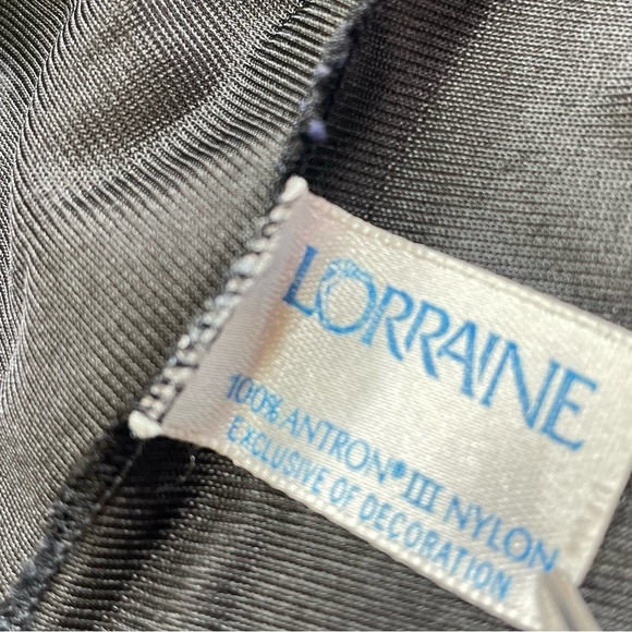 Lorraine Black Nylon Half Slip Nylon Adjustable Hem Size Small - Picture 4 of 7